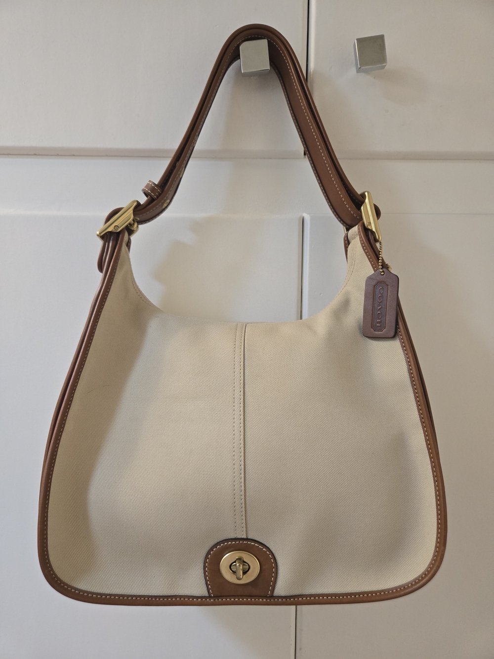 Vintage Coach Legacy Twill Saddle Bag #9125